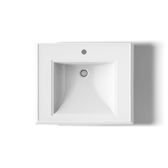 KOHLER K-2258-1 Memoirs 27-1/4" rectangular pedestal bathroom sink, white - view 4