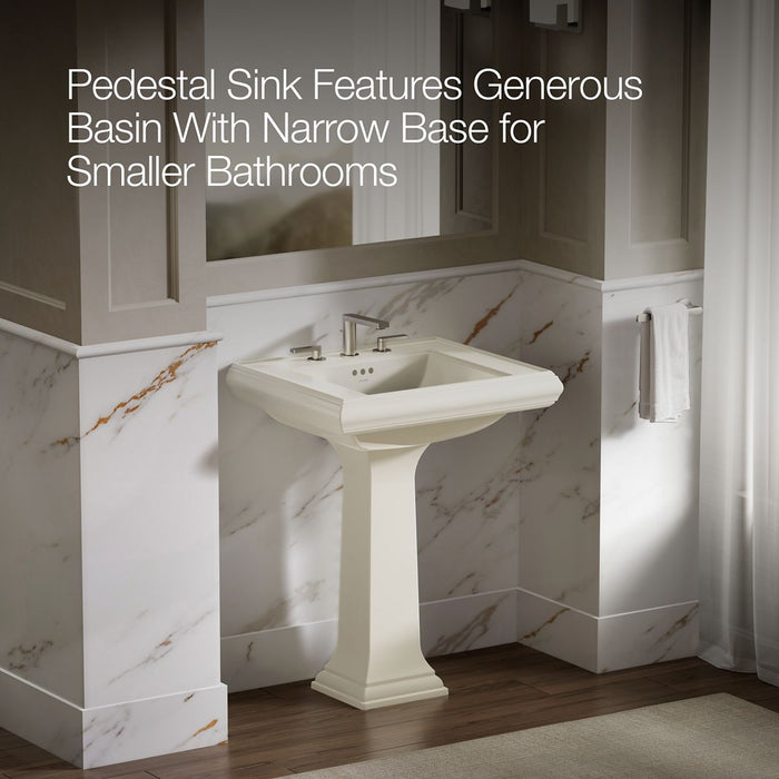 KOHLER K-2258-8 Memoirs 27-1/4" rectangular pedestal bathroom sink