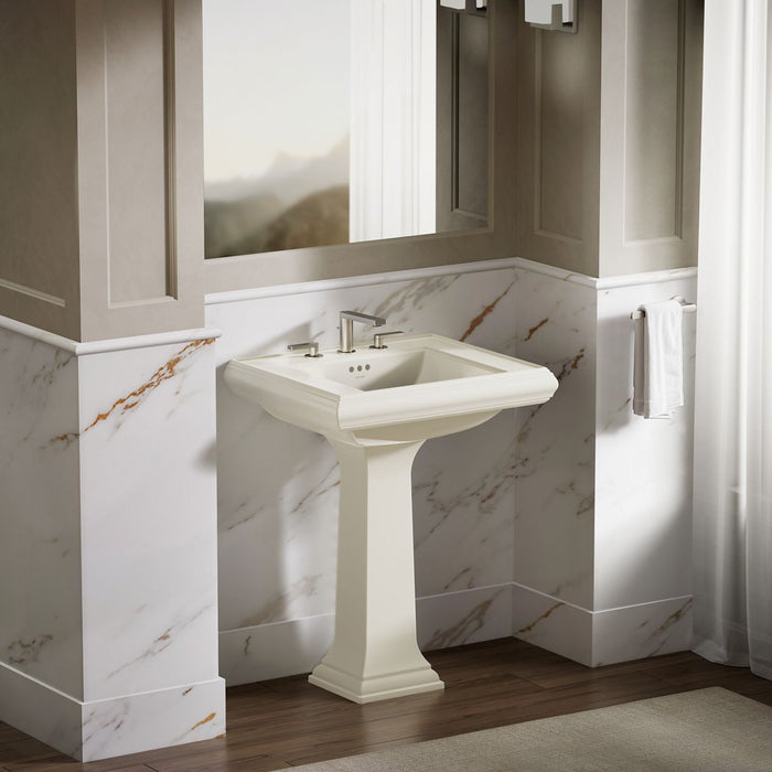 KOHLER KOHLER K-2259-8 Memoirs Pedestal/console table bathroom sink basin with 8" widespread faucet holes