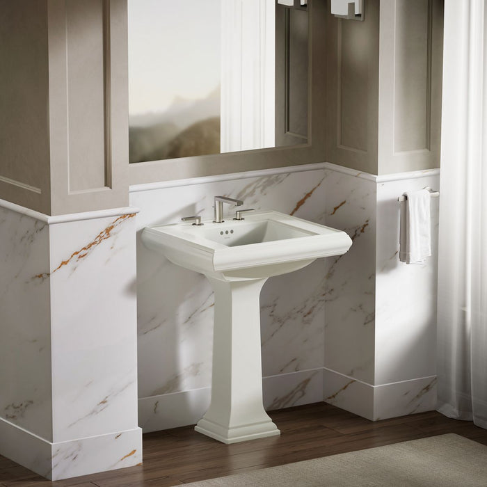 KOHLER KOHLER K-2259-8 Memoirs Pedestal/console table bathroom sink basin with 8" widespread faucet holes