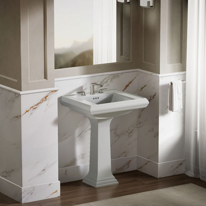 KOHLER KOHLER K-2259-8 Memoirs Pedestal/console table bathroom sink basin with 8" widespread faucet holes