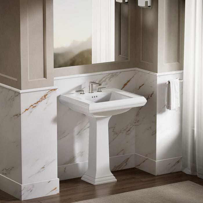 KOHLER K-2259-8 Memoirs Pedestal/console table bathroom sink basin with 8" widespread faucet holes