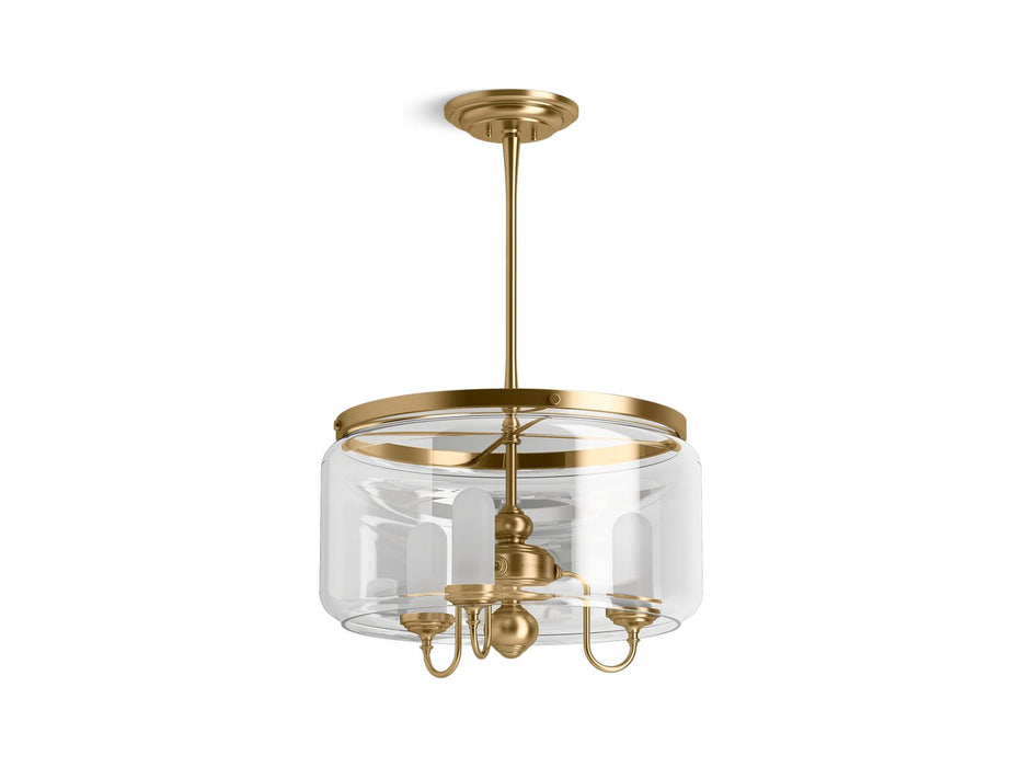 KOHLER K-22656-CH03 Artifacts 22" chandelier, moderne brushed gold
