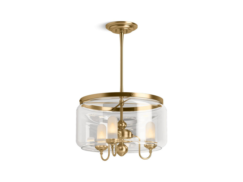 KOHLER K-22656-CH03 Artifacts 22" chandelier, moderne brushed gold - view 2