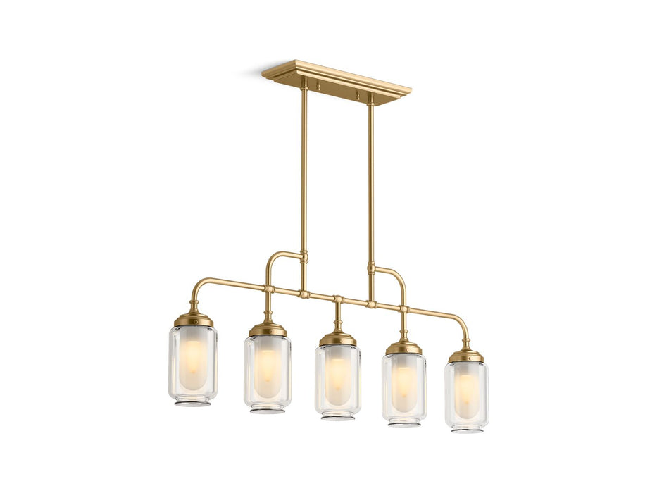 KOHLER K-22660-CH05 Artifacts 36" linear chandelier, moderne brushed gold - view 2