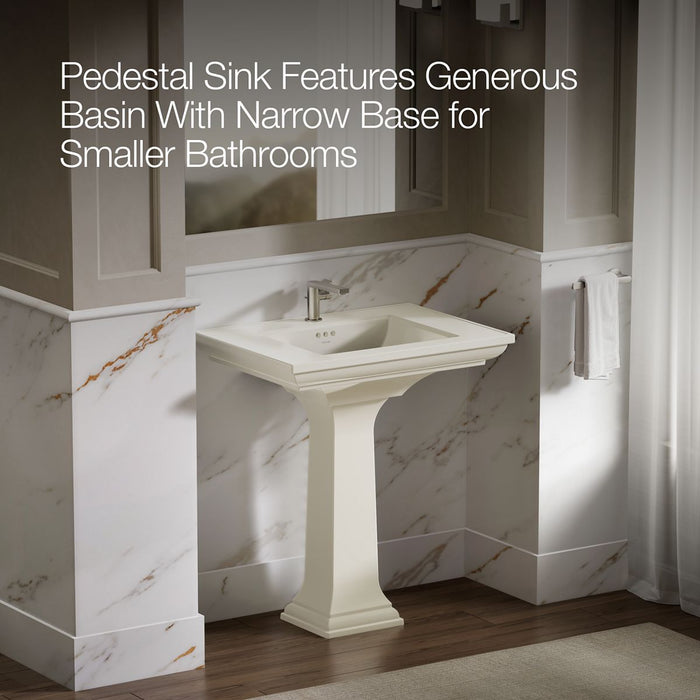 KOHLER K-2268-1 Memoirs 30-3/4" rectangular pedestal bathroom sink, biscuit - view 4