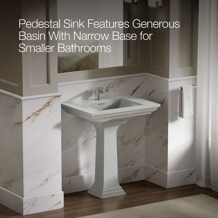 KOHLER K-2268-1 Memoirs 30-3/4" rectangular pedestal bathroom sink, ice grey - view 4