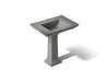 KOHLER K-2268-1 Memoirs 30-3/4" rectangular pedestal bathroom sink, thunder grey