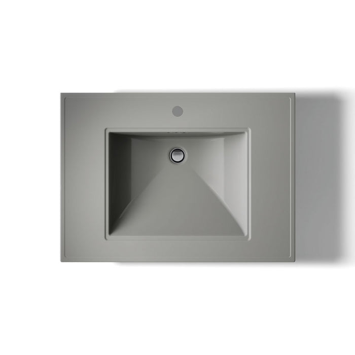 KOHLER K-2268-1 Memoirs 30-3/4" rectangular pedestal bathroom sink, thunder grey - view 4