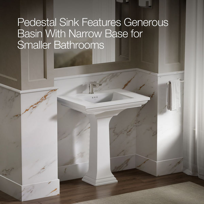 KOHLER K-2268-1 Memoirs 30-3/4" rectangular pedestal bathroom sink, white - view 4