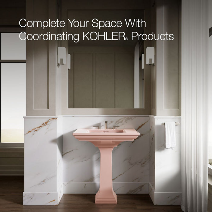 KOHLER K-2268-8 Memoirs 30-3/4" rectangular pedestal bathroom sink, 150th peachblow - view 5
