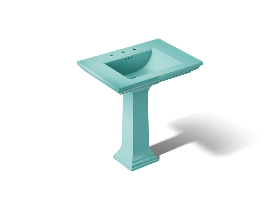 KOHLER K-2268-8 Memoirs 30-3/4" rectangular pedestal bathroom sink, 150th spring green