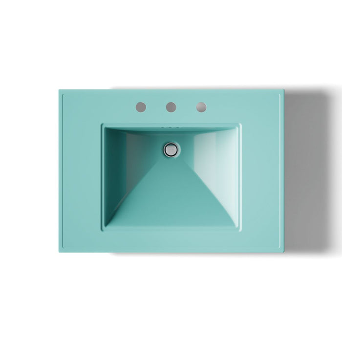 KOHLER K-2268-8 Memoirs 30-3/4" rectangular pedestal bathroom sink, 150th spring green - view 4