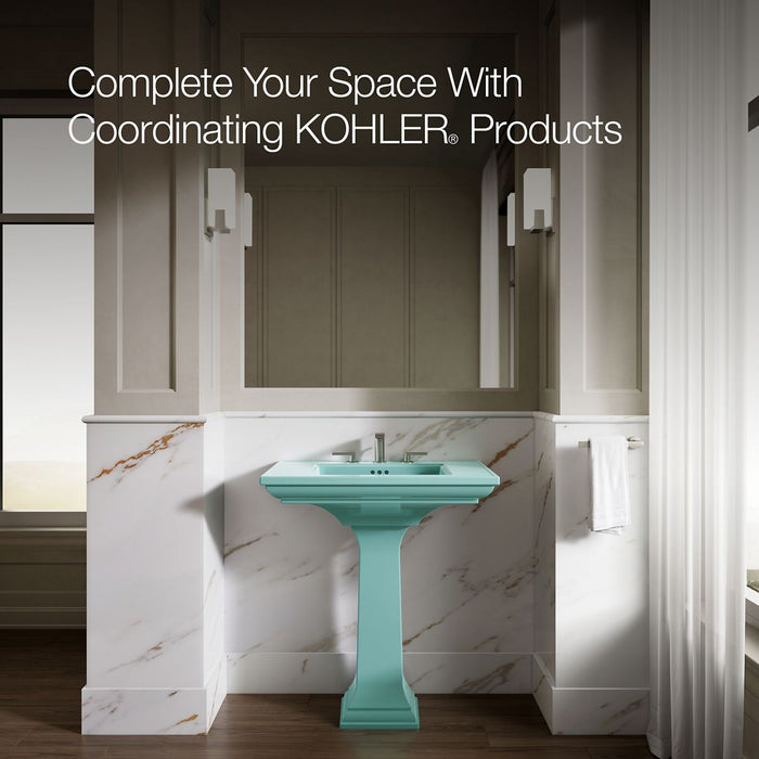 KOHLER K-2268-8 Memoirs 30-3/4" rectangular pedestal bathroom sink, 150th spring green - view 5
