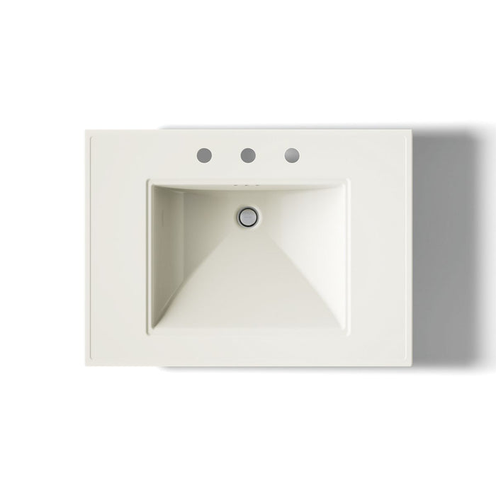 KOHLER K-2268-8 Memoirs 30-3/4" rectangular pedestal bathroom sink, biscuit - view 4