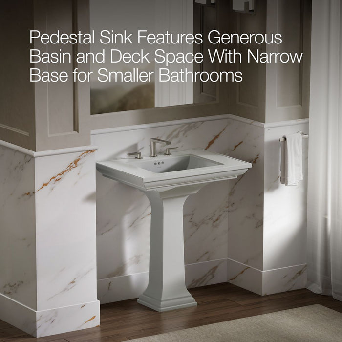 KOHLER K-2268-8 Memoirs 30-3/4" rectangular pedestal bathroom sink