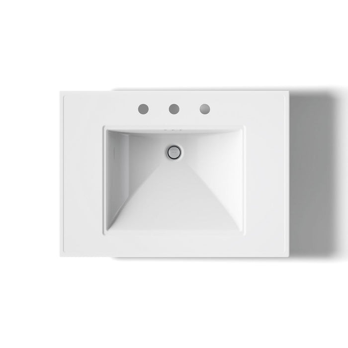 KOHLER K-2268-8 Memoirs 30-3/4" rectangular pedestal bathroom sink, white - view 2