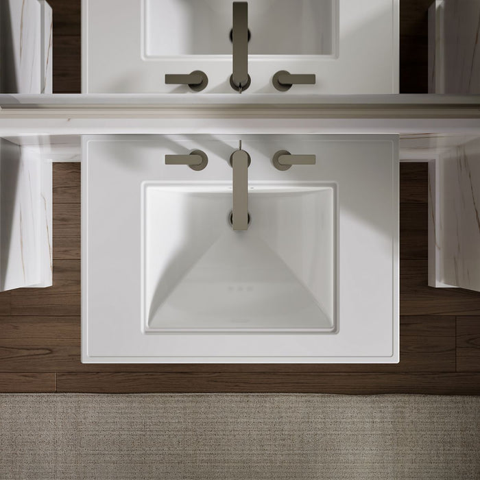 KOHLER K-2268-8 Memoirs 30-3/4" rectangular pedestal bathroom sink, white - view 5