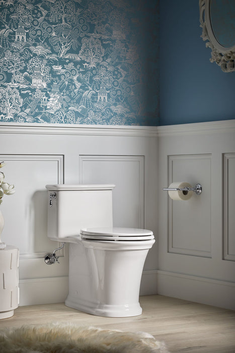 KOHLER K-22695 Harken One-piece Compact Elongated Toilet with Skirted Trapway, 1.28 GPF