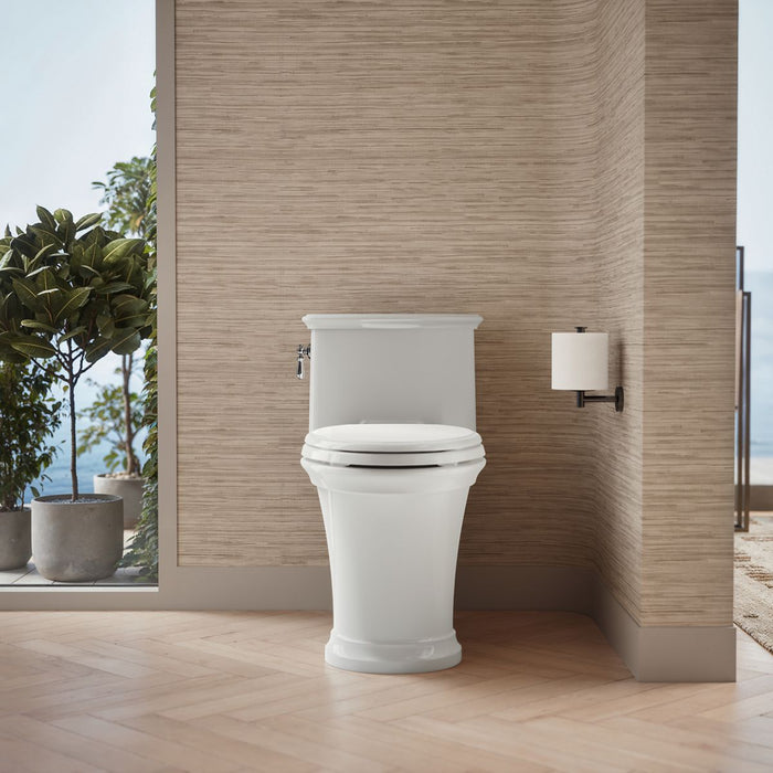 Kohler Harken One-piece compact elongated toilet with skirted trapway, 1.28 gpf
