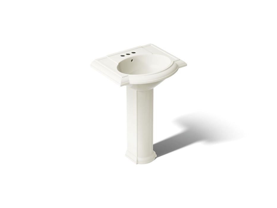 KOHLER K-2286-4 Devonshire 24-1/4" rectangular pedestal bathroom sink, biscuit