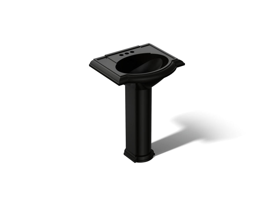 KOHLER K-2286-4 Devonshire 24-1/4" rectangular pedestal bathroom sink, black black