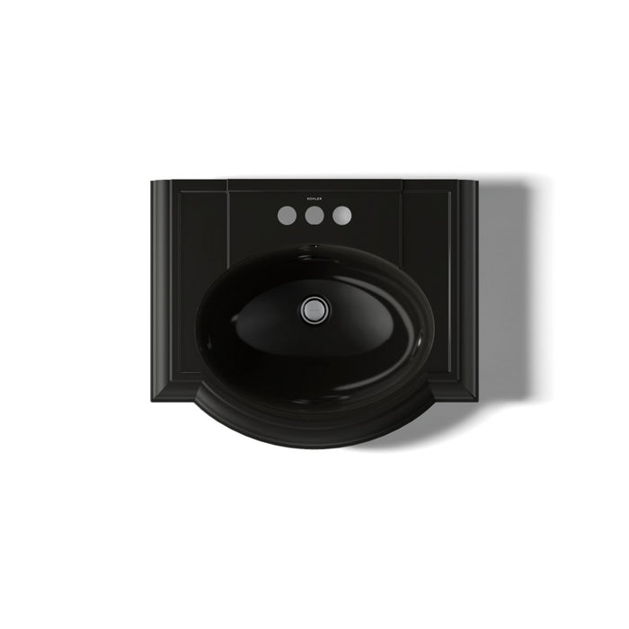 KOHLER K-2286-4 Devonshire 24-1/4" rectangular pedestal bathroom sink, black black - view 3