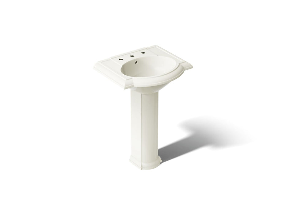 KOHLER K-2286-8 Devonshire 24-1/4" rectangular pedestal bathroom sink, biscuit