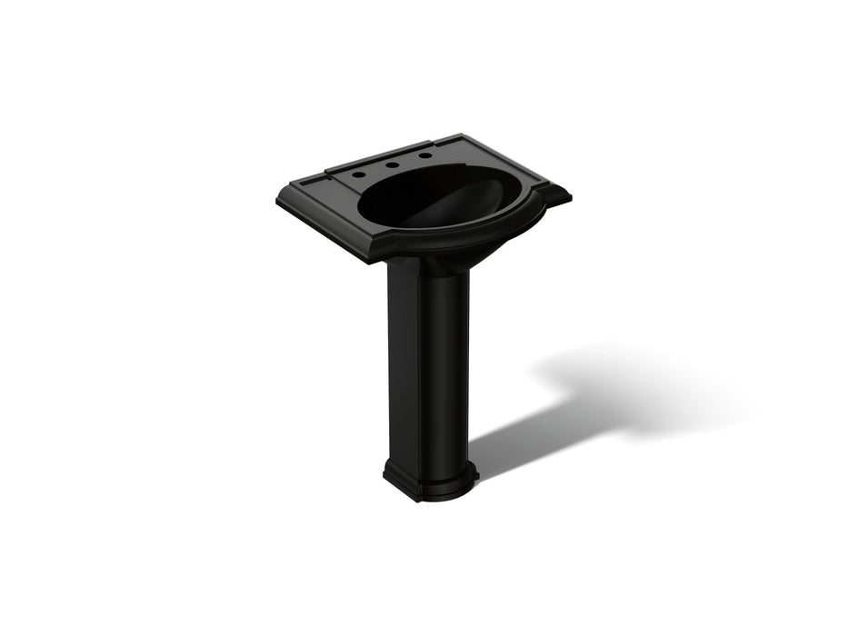 KOHLER K-2286-8 Devonshire 24-1/4" rectangular pedestal bathroom sink, black black
