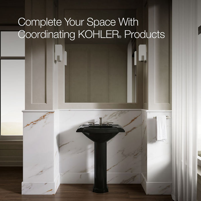 KOHLER K-2286-8 Devonshire 24-1/4" rectangular pedestal bathroom sink, black black - view 5