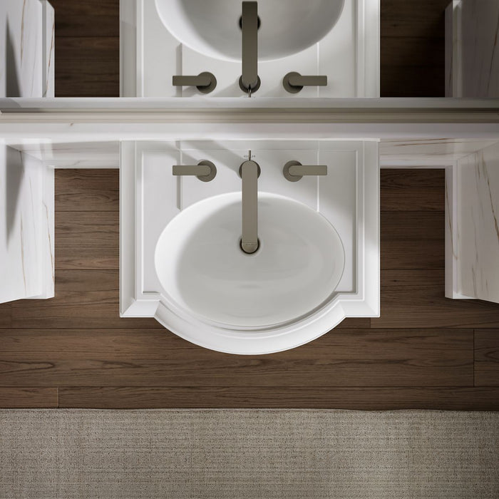 KOHLER K-2286-8 Devonshire 24-1/4" rectangular pedestal bathroom sink, white - view 5
