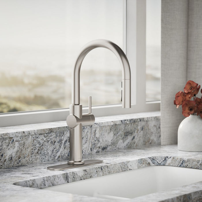 KOHLER K-22972 Crue Pull-down kitchen sink faucet with three-function sprayhead