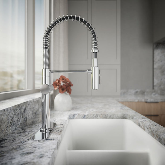 KOHLER Crue Semi-professional kitchen sink faucet with three-function sprayhead