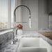KOHLER Crue Semi-professional kitchen sink faucet with three-function sprayhead