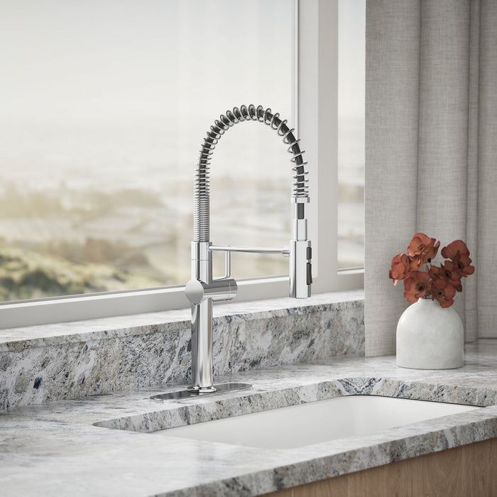 KOHLER Crue Semi-professional kitchen sink faucet with three-function sprayhead