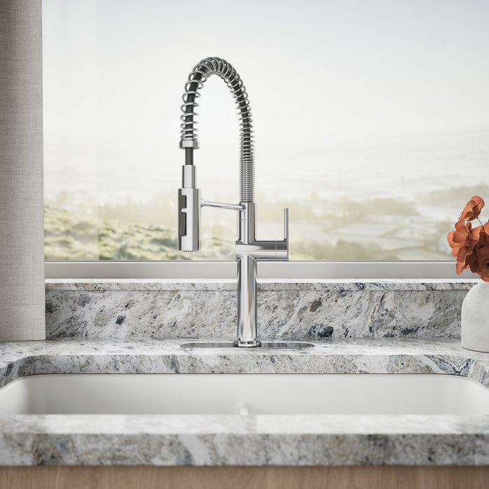 KOHLER Crue Semi-professional kitchen sink faucet with three-function sprayhead