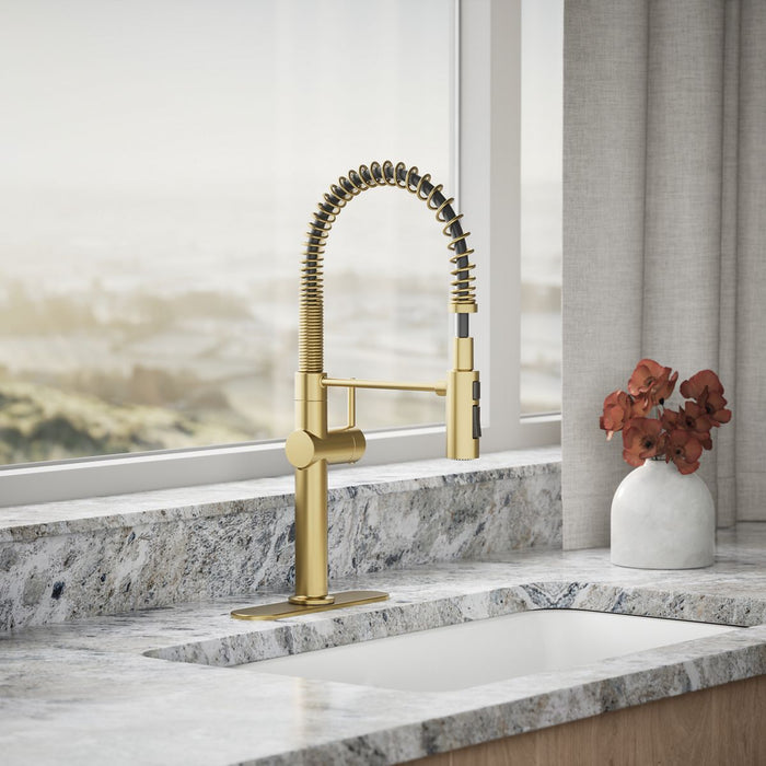 KOHLER Crue Semi-professional kitchen sink faucet with three-function sprayhead