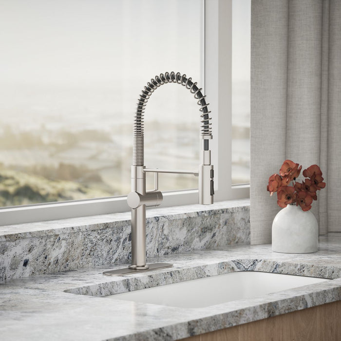 KOHLER K-22973 Crue Semi-professional kitchen sink faucet with three-function sprayhead