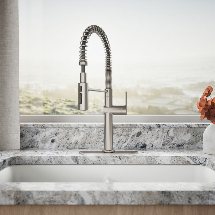 KOHLER K-22973 Crue Semi-professional kitchen sink faucet with three-function sprayhead