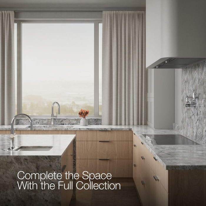 Up to 2 walls & multiple product categories visible, 1-point perspective