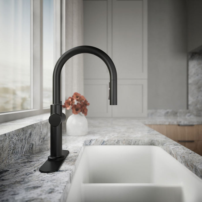 Kohler Crue Touchless pull-down kitchen sink faucet with three-function sprayhead