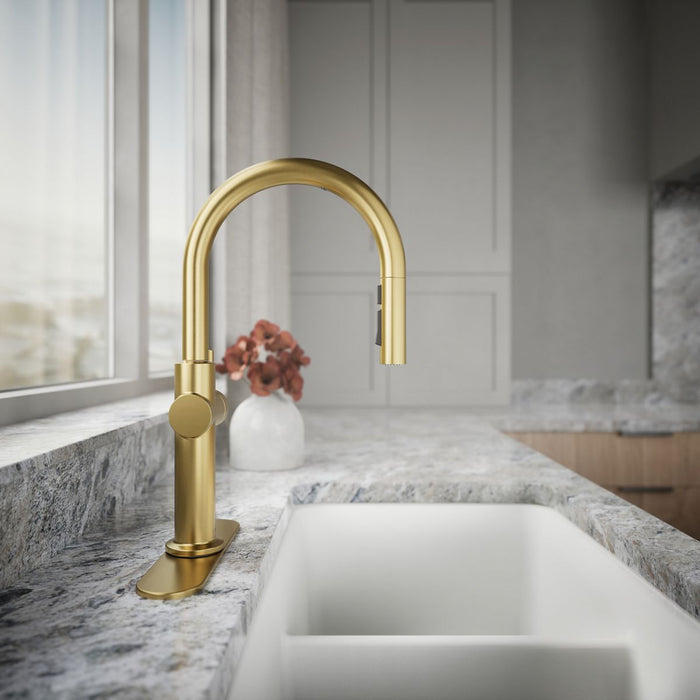 Kohler Crue Touchless pull-down kitchen sink faucet with three-function sprayhead