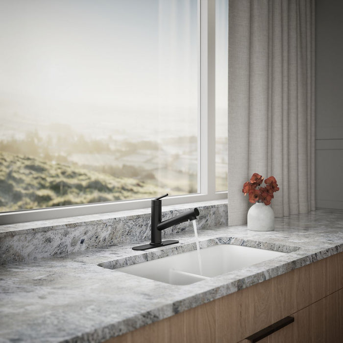 KOHLER Crue Pull-out kitchen sink faucet with three-function sprayhead