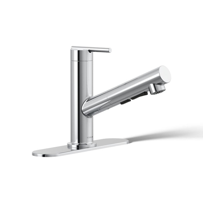 KOHLER Crue Pull-out kitchen sink faucet with three-function sprayhead