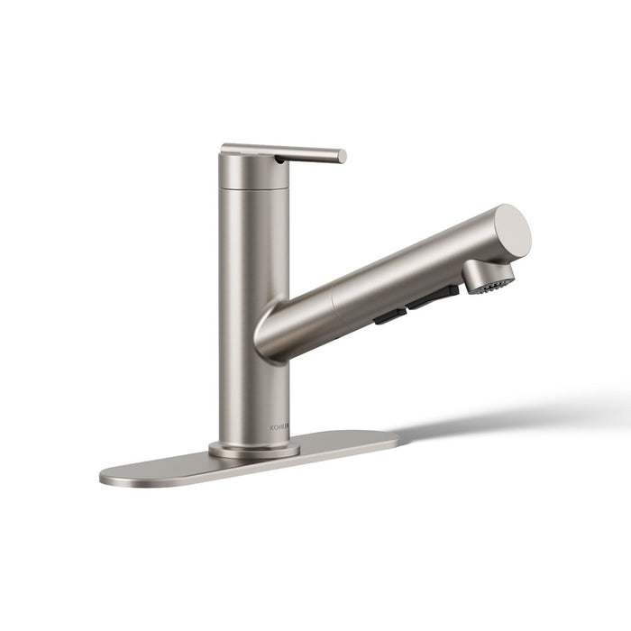 KOHLER K-22976 Crue Pull-out kitchen sink faucet with three-function sprayhead