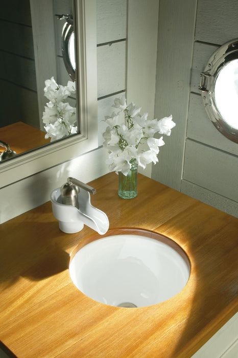 KOHLER K-2298 Compass 13-1/4" Round Drop-in/undermount Bathroom Sink, No Overflow