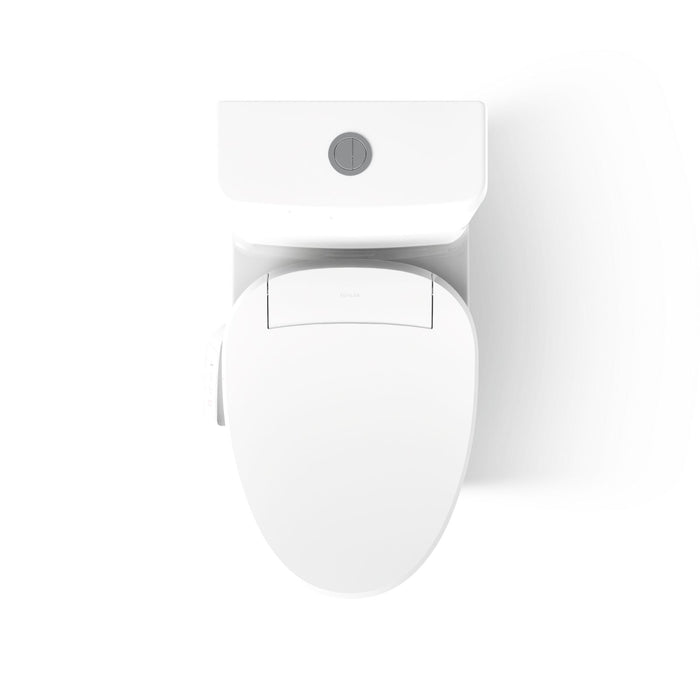 KOHLER K-23188-HC Reach Hidden cord one-piece compact elongated toilet with skirted trapway, dual-flush