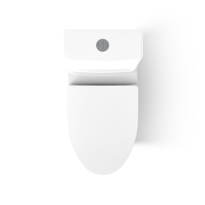 KOHLER K-23188 Reach One-piece Compact Elongated Toilet with Skirted Trapway, Dual-flush