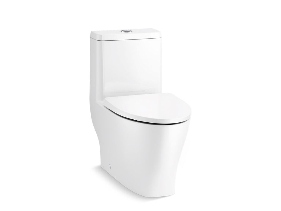KOHLER K-23188 Reach One-piece Compact Elongated Toilet with Skirted Trapway, Dual-flush