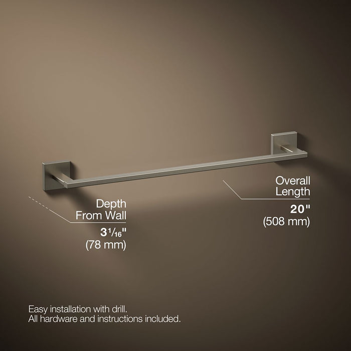 KOHLER KOHLER K-23284 Square 18" towel bar